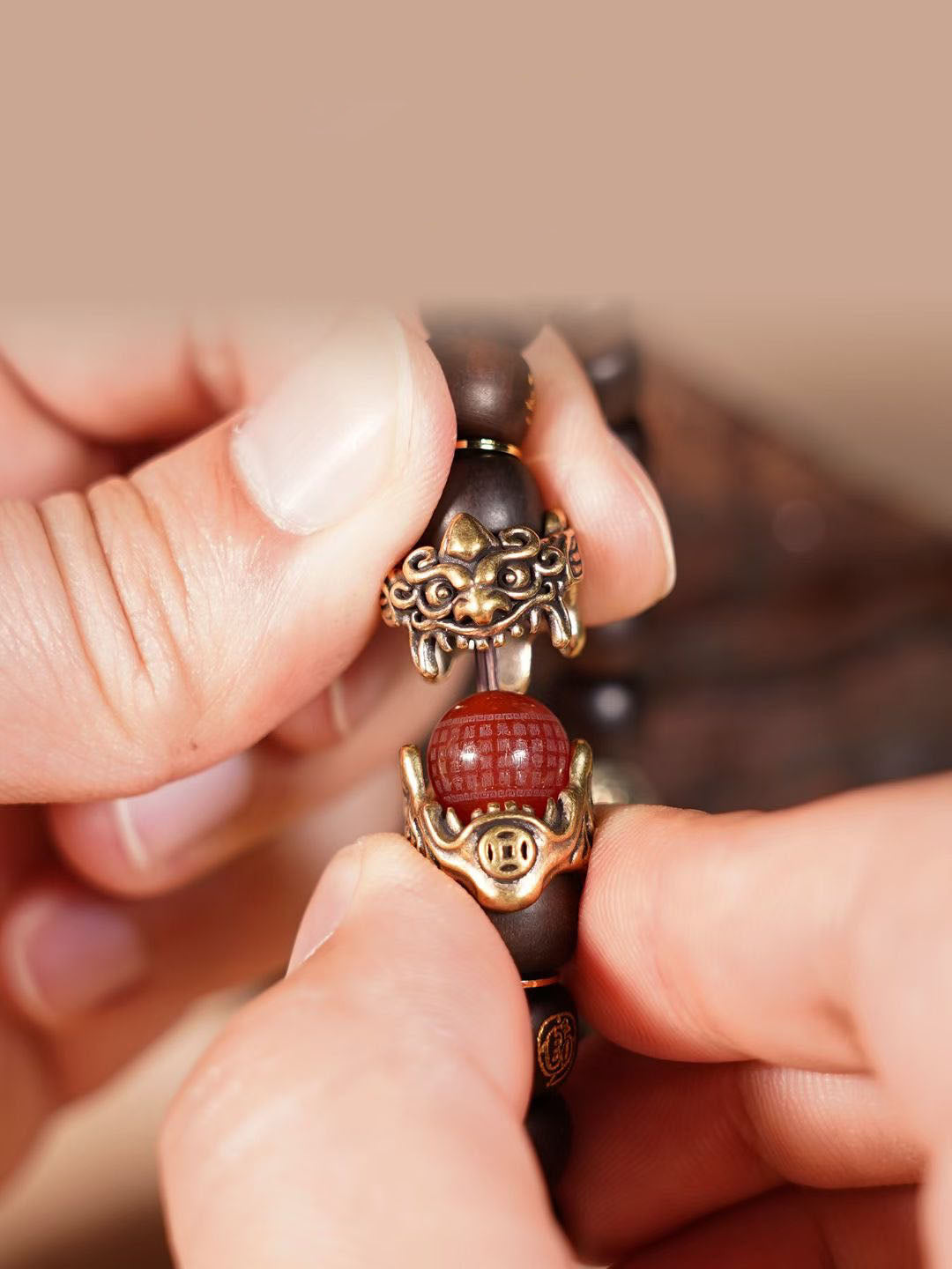 Lightning struck jujube wood bracelet