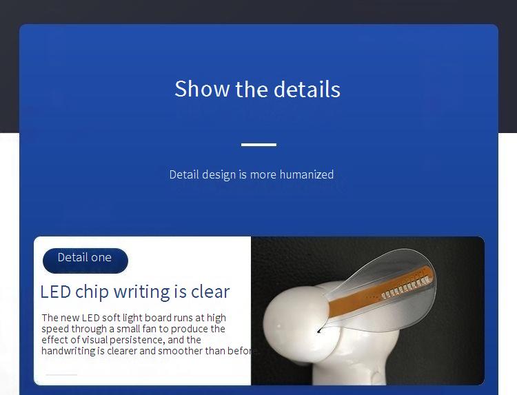 LED small fan with words customizable fonts