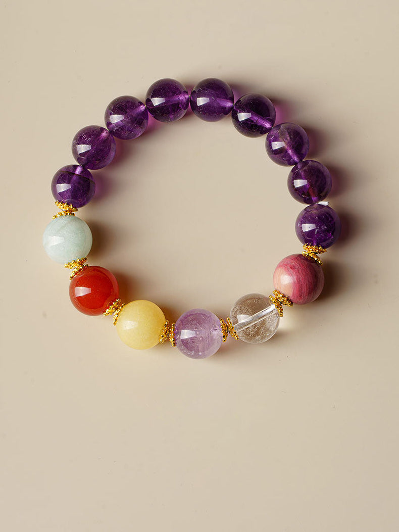Nine Purple Fire Crystal Bracelet