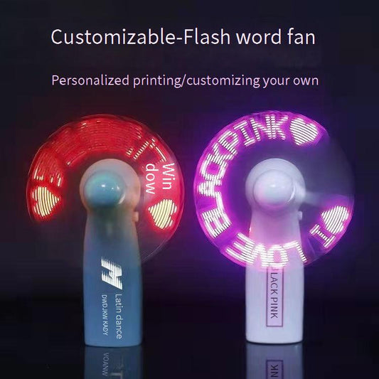 LED small fan with words  customizable fonts