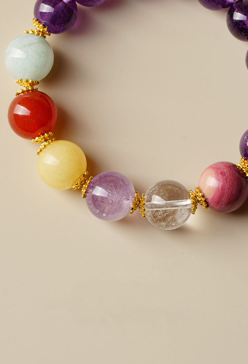 Nine Purple Fire Crystal Bracelet