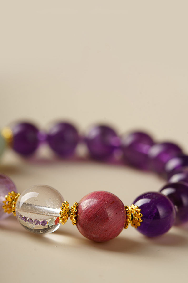 Nine Purple Fire Crystal Bracelet