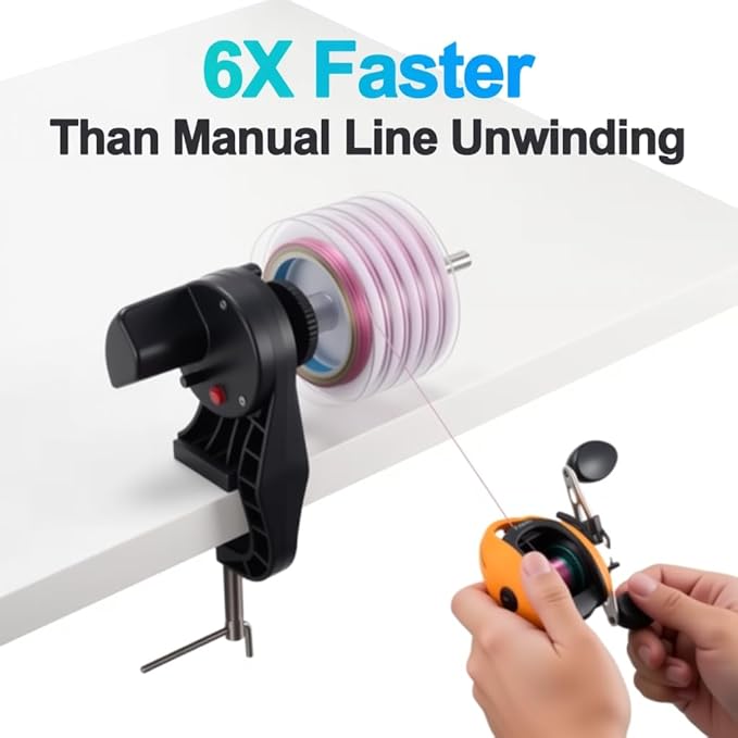 Motorized Fishing Line Winder with Adjustable Tension Brake - Muti-Speed Electric Line Spooler for Fishing Reels, Fishing Gifts Designed Specifically for Fish Enthusiasts